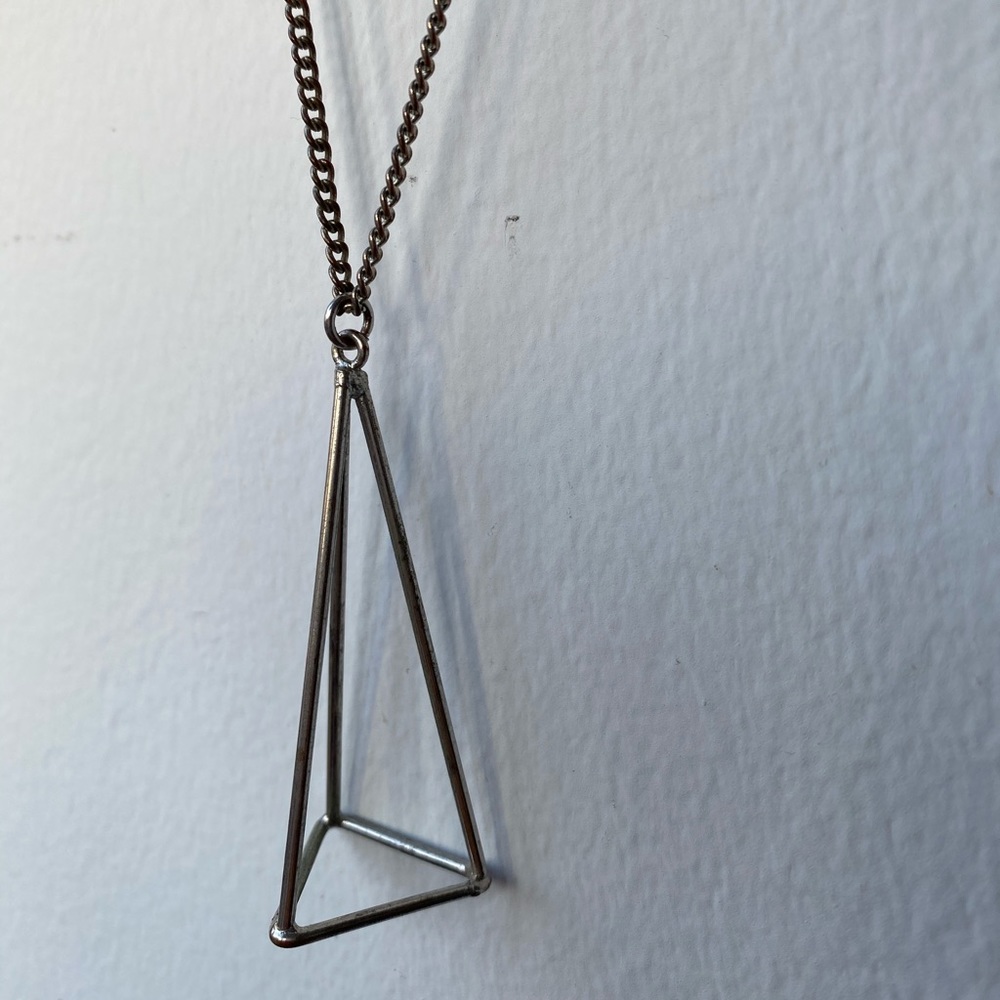 Silver triangle necklace